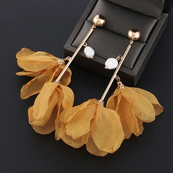 🍏50% OFF/3+...Dried Flower Petals Dangle Earrings - Picture 1 of 6
